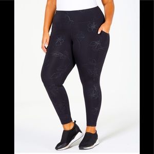 Ideology Plus Size Tonal Floral-Print Ankle
Leggings
